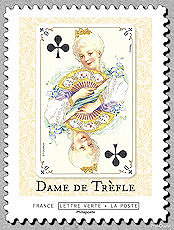 Image du timbre ♣ Dame de trèfle  ♣