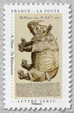 Image du timbre A. Dürer - De Rhinocerote