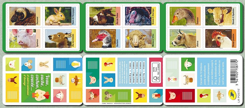 Image du timbre Veau, vache, cochon, couvée ... et autre animaux d'élevage