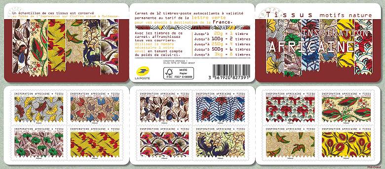 Image du timbre Carnet Tissus motifs nature  - Inspiration africaine