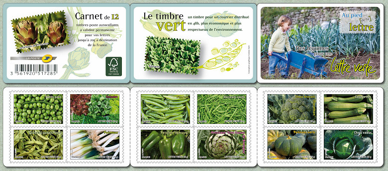 Image du timbre Carnet « Des légumes pour une lettre verte »