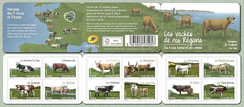 Image du timbre Carnet « Les vaches de nos régions »