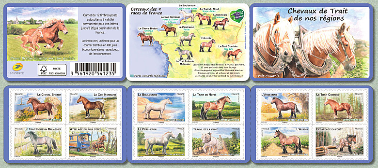 Image du timbre Chevaux de trait de nos régions