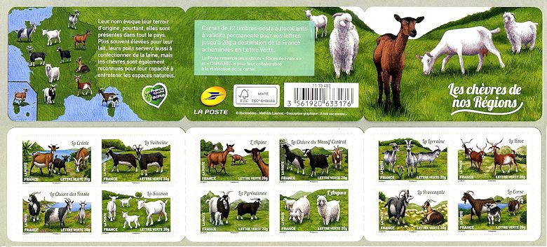 Image du timbre Les chèvres de nos régions