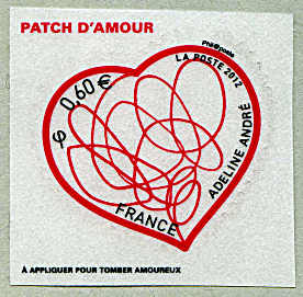 Image du timbre Le coeur d'Adeline André autoadhésif transparent