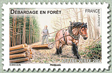 Image du timbre Le débardage en forêt