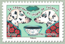 Image du timbre Se regarder en chiens de faïence