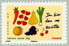 Image du timbre Du bio dans nos assiettes