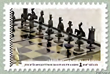 Image du timbre Jeu d'échecs et son plateau en laque- XIXe siècle