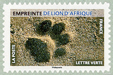Image du timbre Empreinte de lion d'Afrique