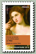 Image du timbre Portrait de femme à sa toilette (détail)-
par Titien-
Musée du Louvre, Paris