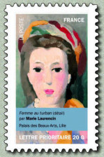 Image du timbre Femme au turban (détail)-
par Marie Laurencin-
Palais des Beaux-Arts, Lille