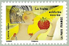 Image du timbre La fraise acidulée sucrée