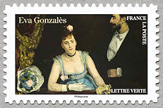 Image du timbre Eva Gonzalès Une loge aux italiens, vers 1874-Exposition Musée d'Orsay