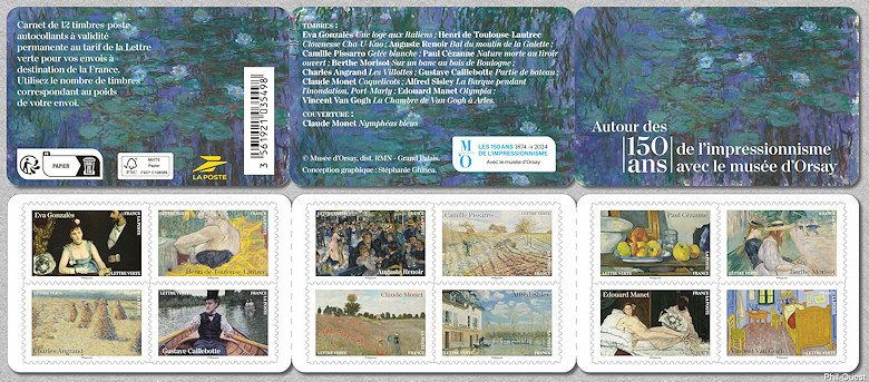 Image du timbre Autour des 150 ans de l'impressionnisme avec le Musée d'Orsay
