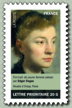 Image du timbre Portrait de jeune femme (détail)-
par Edgar Degas-
Musée d'Orsay, Paris