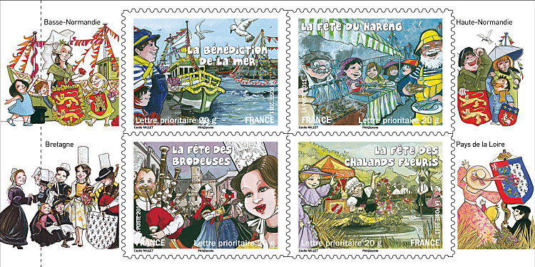 Image du timbre Carnet « Fêtes et Traditions de nos régions » Région Ouest