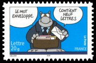 Image du timbre «Le mot enveloppe contient neuf lettres»