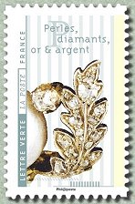 Image du timbre Perles, diamant, or et argent