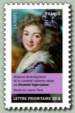 Image du timbre Mme Molé-Raymond de la Comédie italienne (détail)-
par Elisabeth Vigée-Lebrun-
Musée du Louvre, Paris