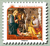 Image du timbre Maître de la Nativité du Louvre - XVe -La Nativité