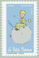 Image du timbre Le Petit Prince assis sur sa planète