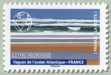 Image du timbre Vagues de l'océan Atlantique-FRANCE