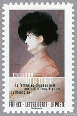 Image du timbre Édouard Manet - La femme au chapeau noir-Portrait d'Irma Brunner la Viennoise