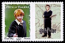Image du timbre Ron Weasley, ami d'Harry Potter-Timbre autoadhésif avec vignette illustrée