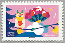 Image du timbre Hibou et houx