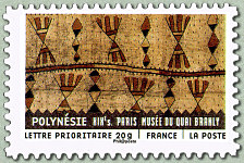 Image du timbre POLYNÉSIE  - XIXes - Tissu en écorce-Paris Musée du quai Branly