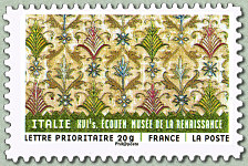 Image du timbre ITALIE - XVIes - Motifs de tissu italien- Écouen Musée de la Renaissance