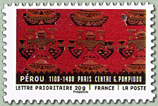 Image du timbre PÉROU - 1100 - 1400 - Tissu péruvien-Paris Centre Pompidou