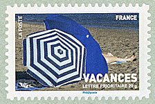 Image du timbre Parasols et plage