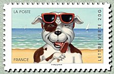 Image du timbre Chien à la plage