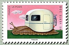 Image du timbre Escargot en caravane