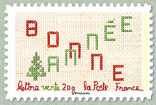 Image du timbre Bonne année en lettres brodées