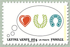 Image du timbre Bulle des symboles Amour, Succès et Bonheur