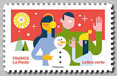 Sixième timbre du carnet, rangée du bas