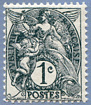 Image du timbre Type Blanc 1c gris type 1