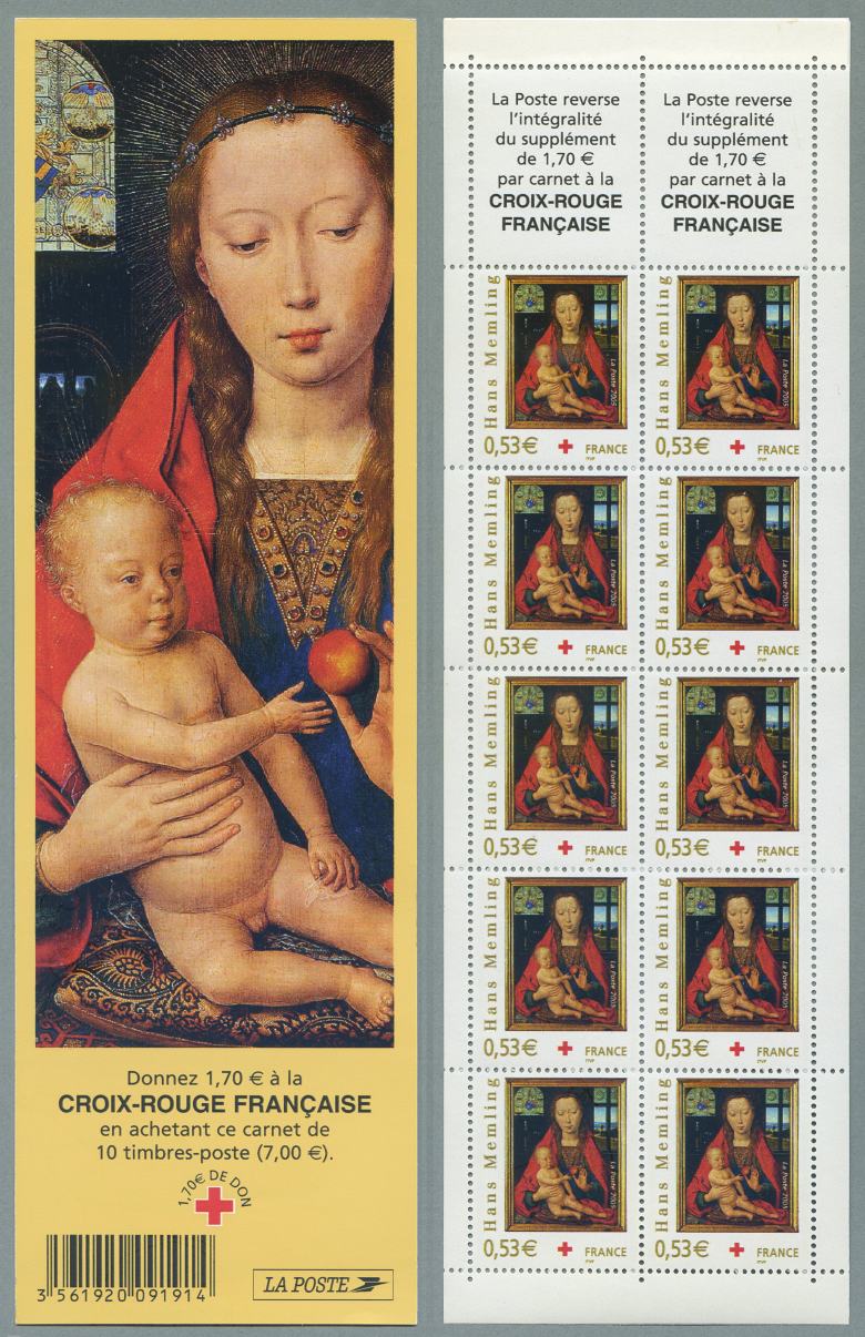 Image du timbre Hans Memling «La Vierge à l'Enfant»-Diptyque de Maarten van Nieuvenhove (1487)