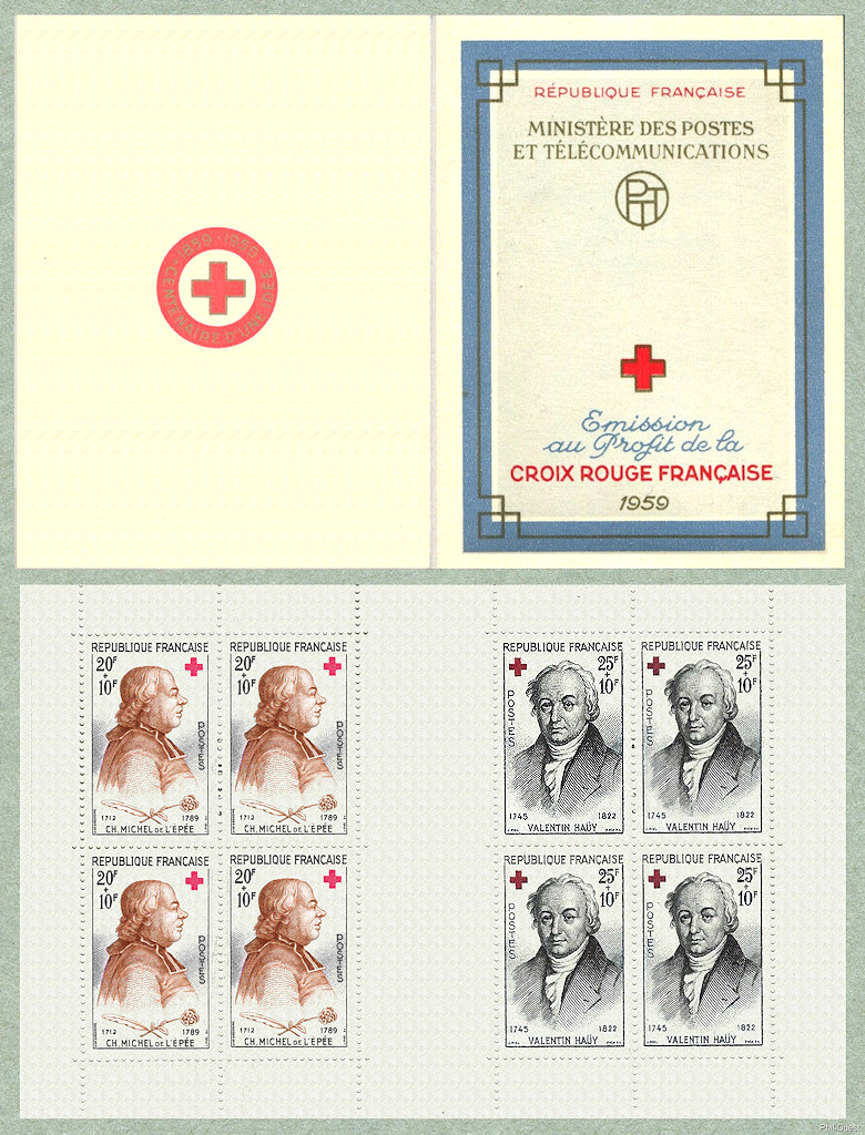 Image du timbre Carnet Croix-Rouge Valentin Haüy et Charles Michel de l´Épée