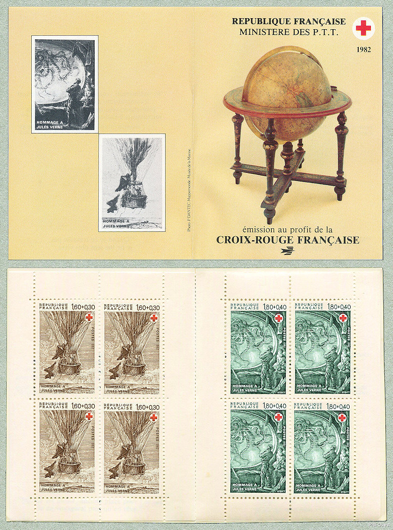 Image du timbre Hommage à Jules Verne-«Cinq semaines en ballon» et «20.000 lieues sous les mers»
