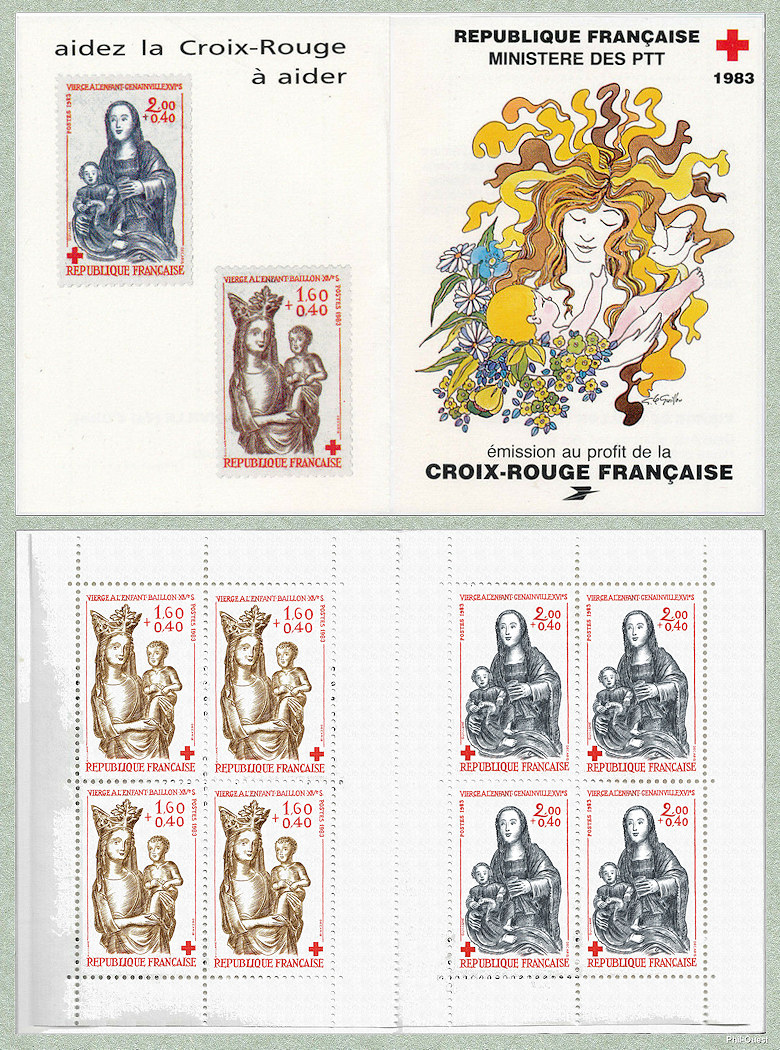 Image du timbre Vierge à l´Enfant-Baillon, XIVe siècle et Genainville, XVIesiècle