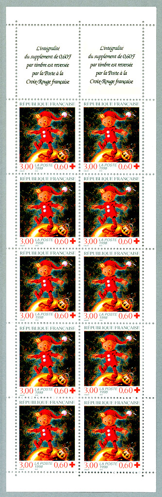 Image du timbre Fêtes de fin d'année-Lutin marchant sur une boule dorée