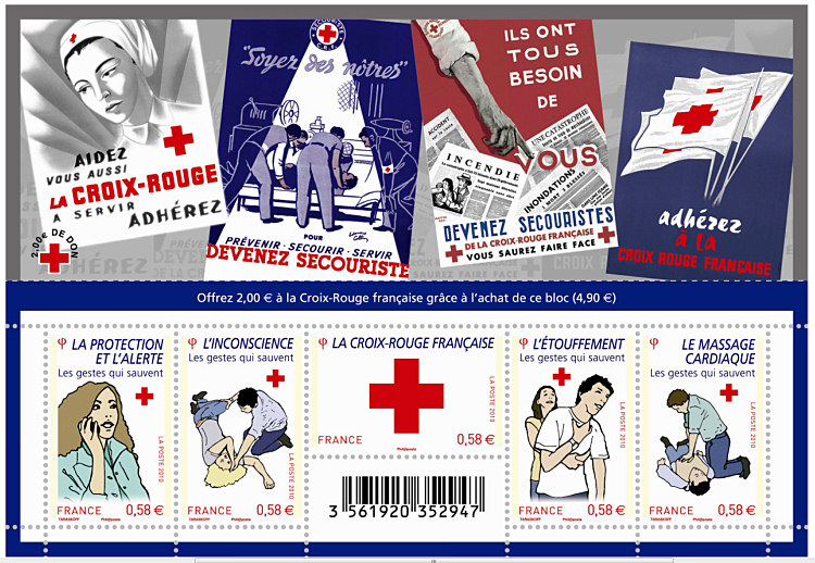 Image du timbre Feuillet Croix-Rouge 
