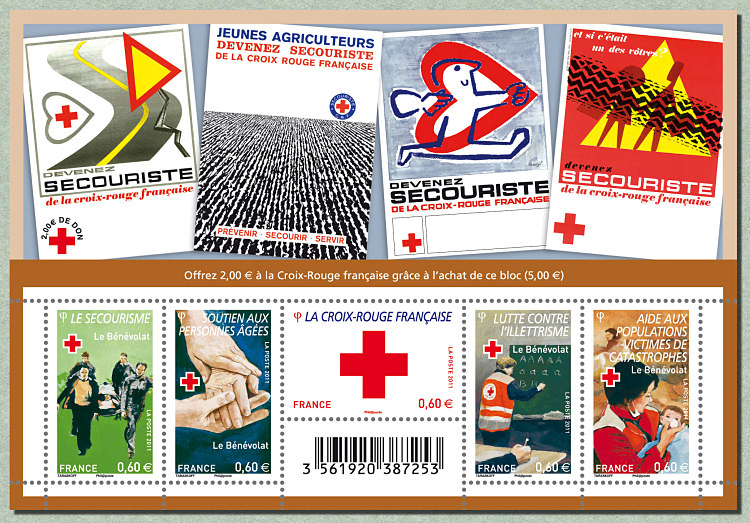 Image du timbre Feuillet de 5 timbres Croix-Rouge