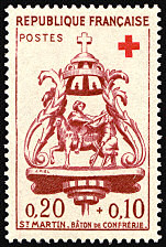 Image du timbre Saint Martin, bâton le confrérie