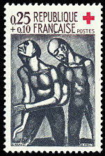 Image du timbre Gravure sur bois du Miserere de Rouault«L'aveugle parfois a consolé le voyant»