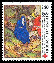 Image du timbre Retable de la Chartreuse de ChampmolLa fuite en Egypte